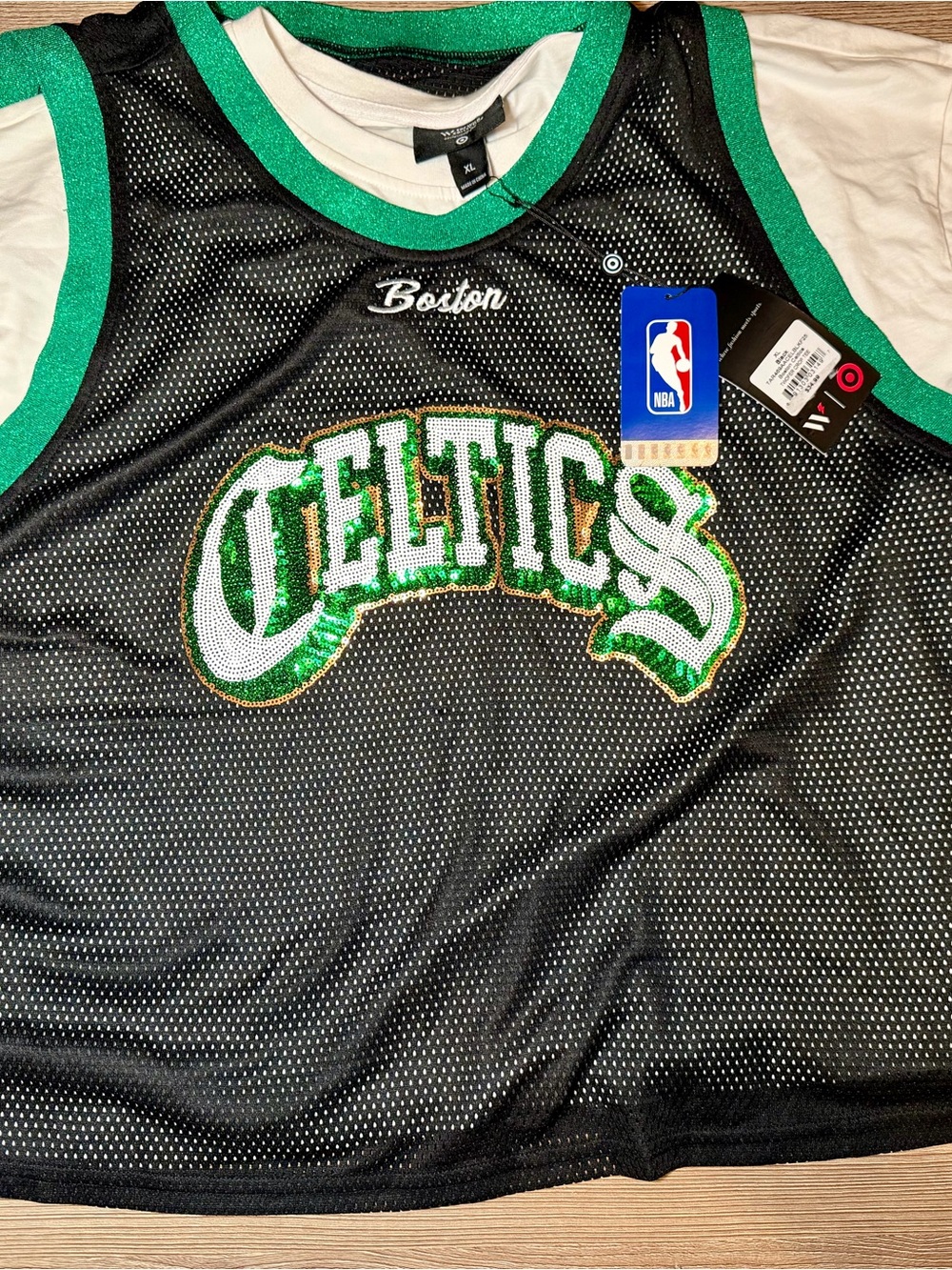 Boston Celtics glitter Mesh Jersey - NBA Licensed